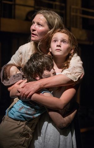 (clockwise from top) Beatriz (ensemble member Joan Allen), The Girl (Emma Gordon) and Photo