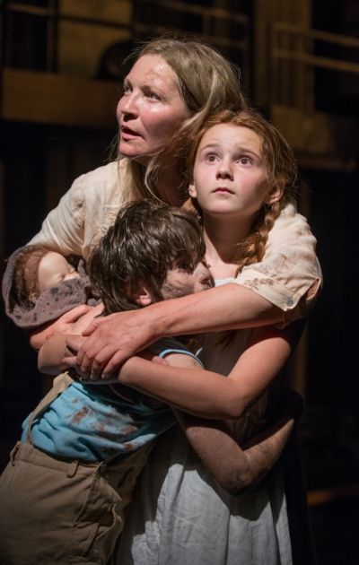 (clockwise from top) Beatriz (ensemble member Joan Allen), The Girl (Emma Gordon) and Photo