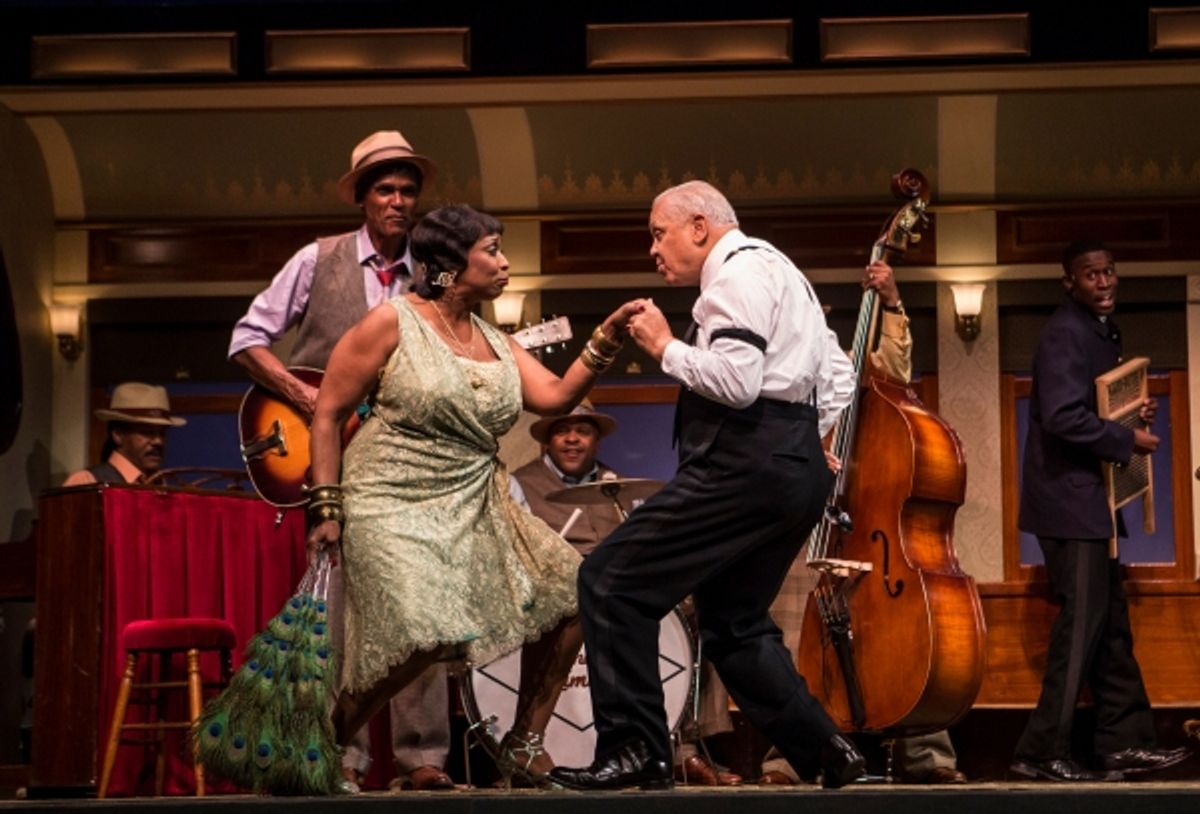 E. Faye Butler (Sister Juba) and Larry Marshall (Monroe Sykes) with Chic Street Man (Professor Slick) and Senuwell L. Smith (Twist) at 
