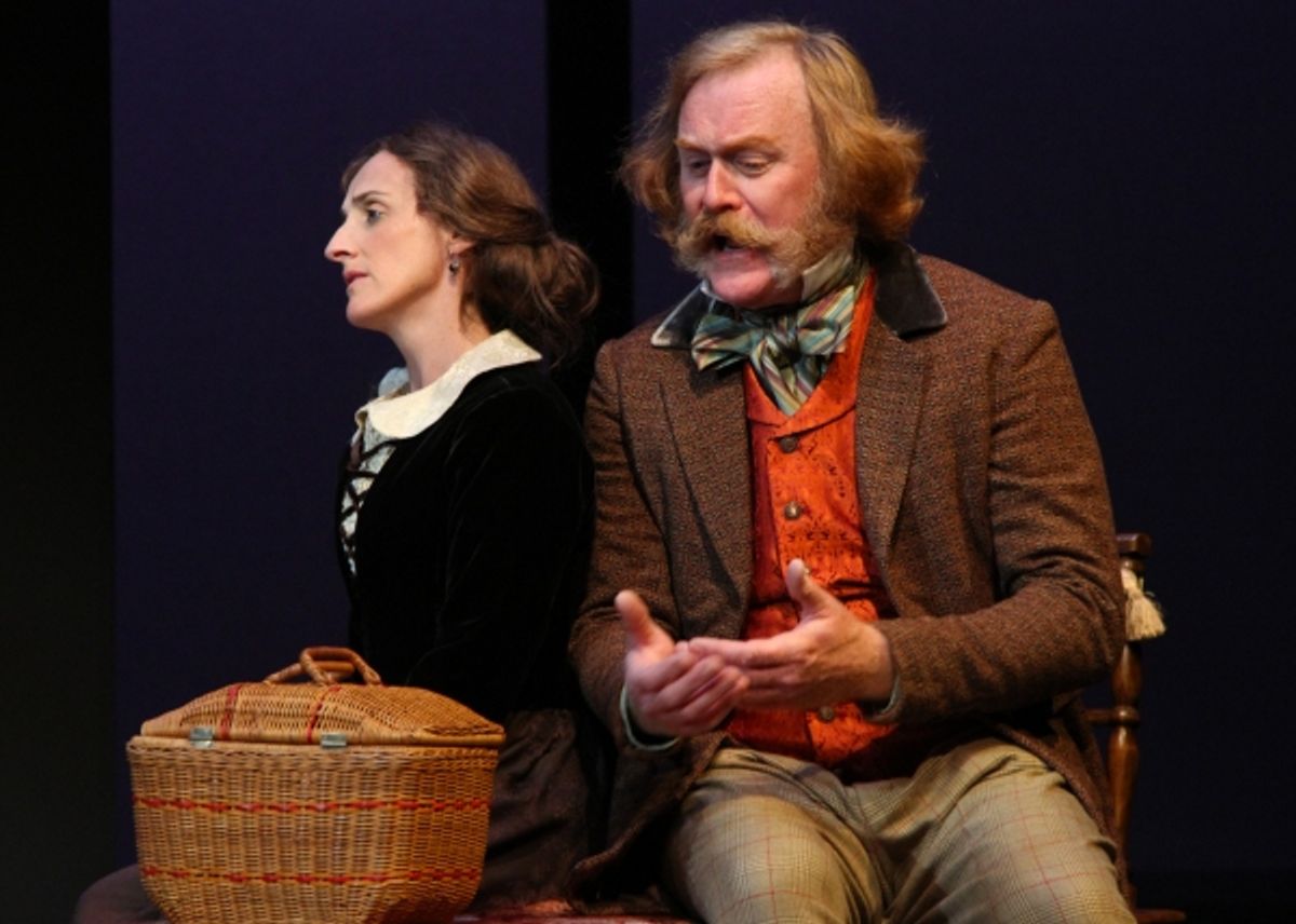 Mary Anne Evans also known as George Eliot, played by Aedin Moloney and George Henry Lewes, EliotÃ¢â‚¬â„¢s common-law husband played by Ames Adamson at 