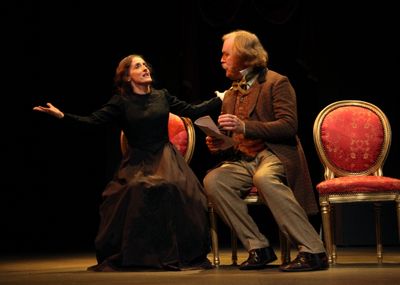 Mary Anne Evans also known as George Eliot, played by Aedin Moloney and George Henry  Photo