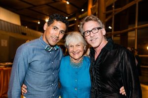 Lighting designer Rui Rita with cast members Estelle Parsons and Stephen Spinella  Photo