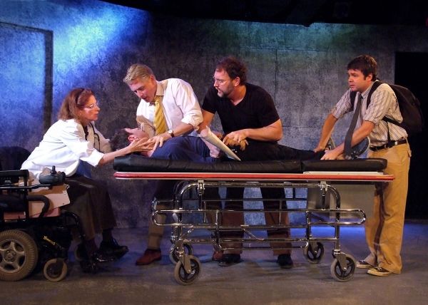 Lisa Pelikan, Dan Shaked (on gurney), Stephen O''Mahoney, Tim Cummings and Fred Koehl Photo
