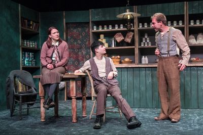 Ali Bernhardt as Helen, Joe Russo, and James Hipp as Bartley Photo