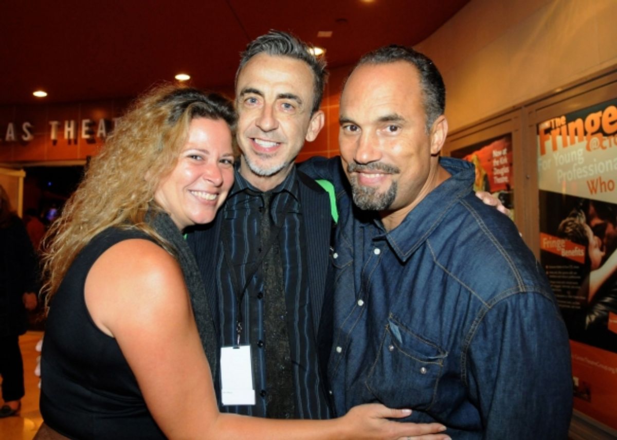 Jessica Hanna, production stage manager Kirk Wilson and writer/performer Roger Guenveur Smith at 