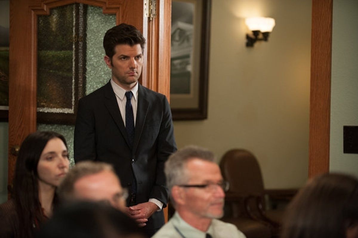 PARKS AND RECREATION -- ''The Pawnee-Eagleton Tip Off Classic'' Episode 603 -- Pictured: Adam Scott as Ben Wyatt -- (Photo by: Colleen Hayes/NBC) at 