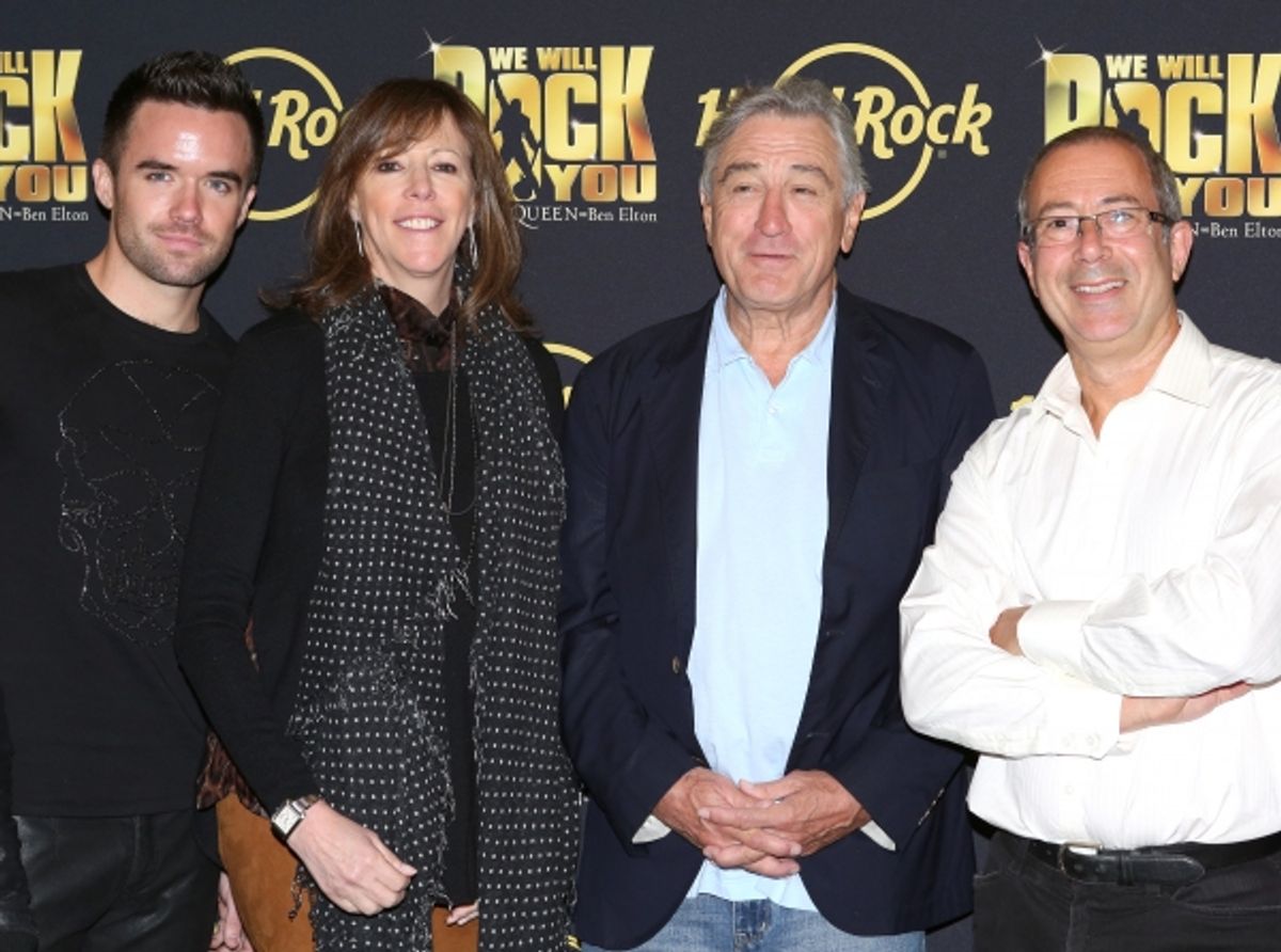 Brian Justin Crum, Jane Rosenthal, Robert De Niro with Director Ben Elton at 