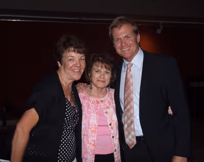 Tom McCoy with his mother and sister. Photo