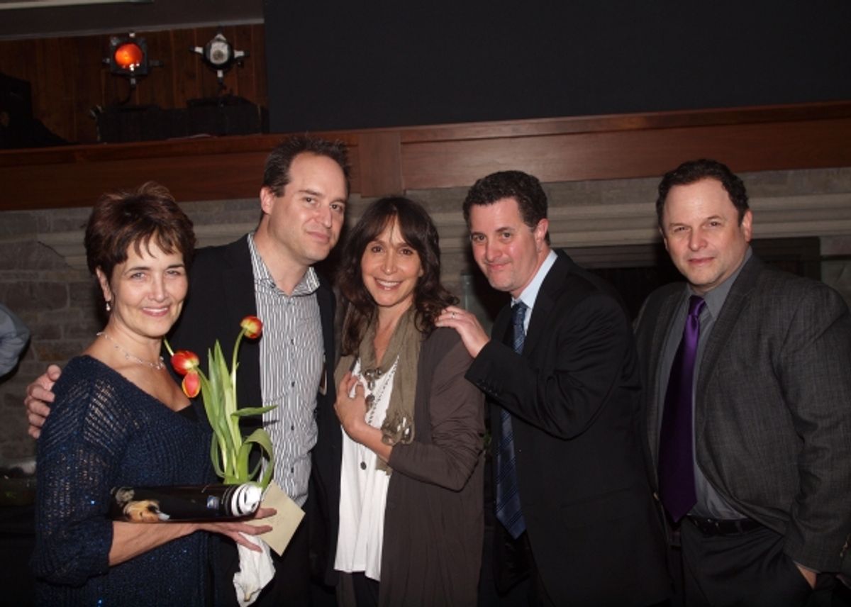 Cate Caplin, Brian Kite, Gina Hecht, Jeff Maynard, and Jason Alexander. at 