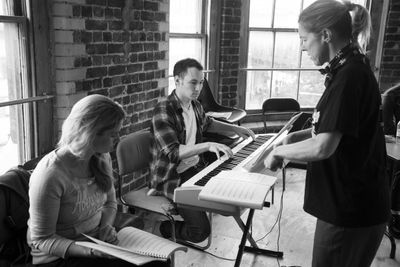 Caroline Sheen, Alex Parker and Janie Dee Photo