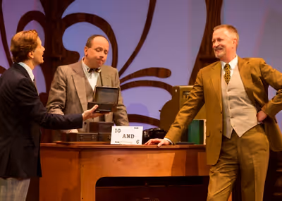 Jamie Koeth* as Georg, Jonathan Kronenberger as Sipos, Matthew Wright* as Maraczek Photo