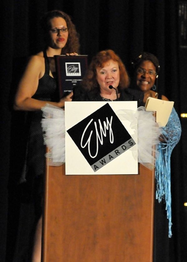 Connie Mockenhaupt of Sutter Street Theatre receives a lifetime achievement award at  Photo