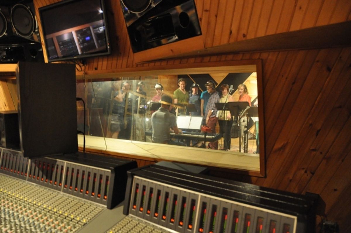 Musical Director Joey Chancey gets the Annie Cast ready to record at 