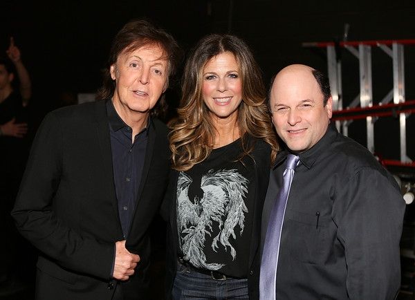 From left, recording artist Sir Paul McCartney, actress Rita Wilson and actor Jason A Photo