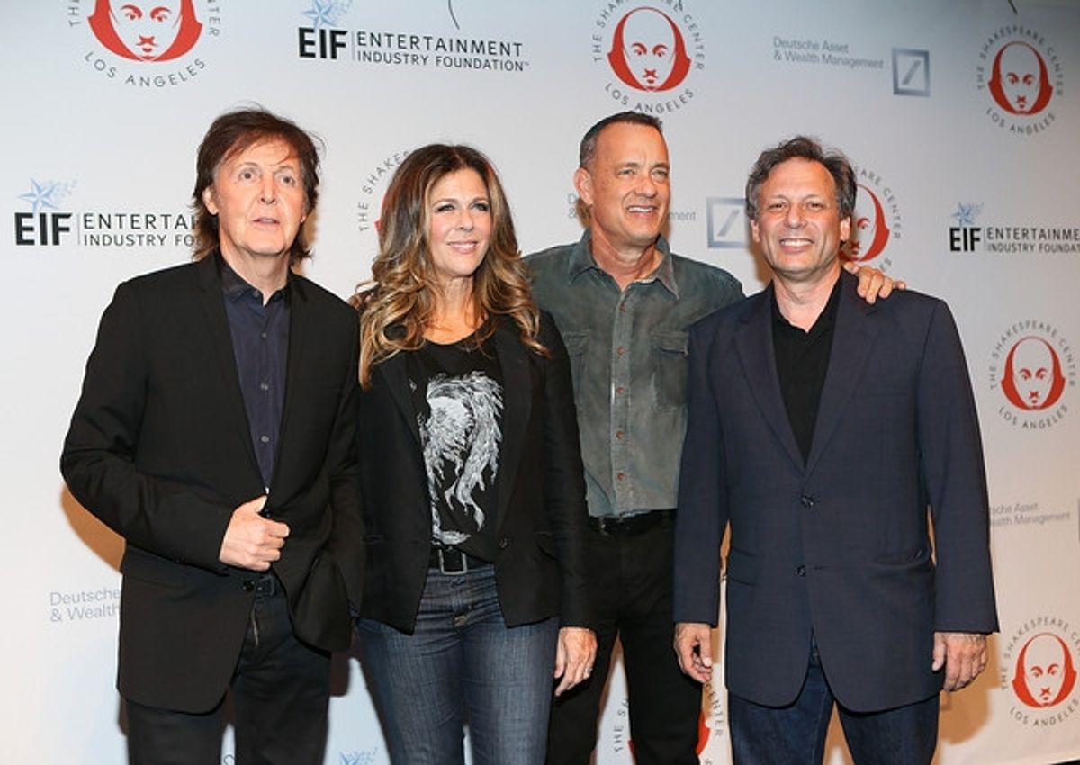 From left, recording artist Sir Paul McCartney, actress Rita Wilson, actor Tom Hanks and Ben Donenberg at 