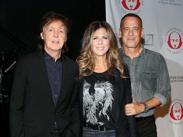 From left, recording artist Sir Paul McCartney, actress Rita Wilson and actor Tom Han Photo