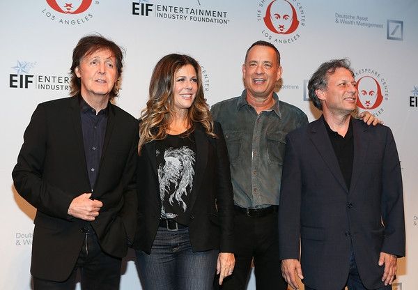 From left, recording artist Sir Paul McCartney, actress Rita Wilson, actor Tom Hanks  Photo