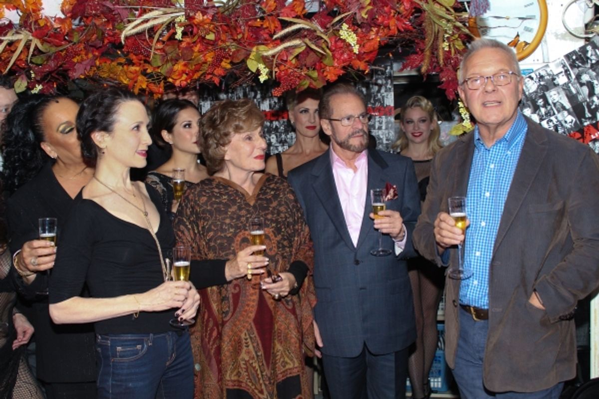 Walter Bobbie, Barry Weissler, Fran Weissler, Bebe Neuwirth and the cast at 