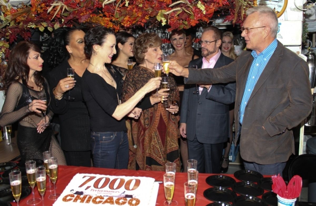 Walter Bobbie, Barry Weissler, Fran Weissler, Bebe Neuwirth and the cast at 