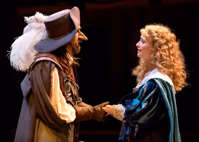 Cyrano (Harry Groener) and Roxane (Julie Jesneck) Photo
