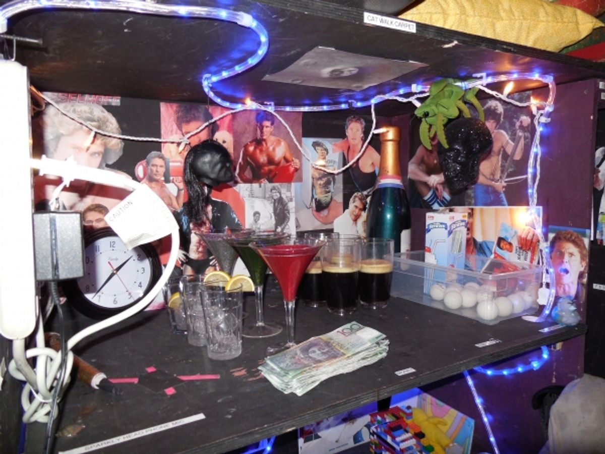 David Hasselhoff adorns the props containers. at 