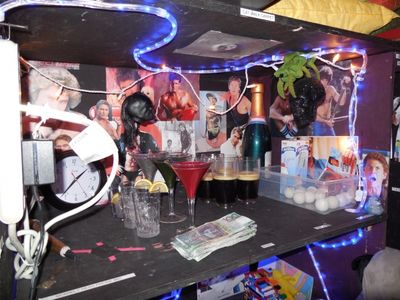 David Hasselhoff adorns the props containers. Photo