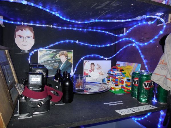 David Hasselhoff adorns the props containers. Photo