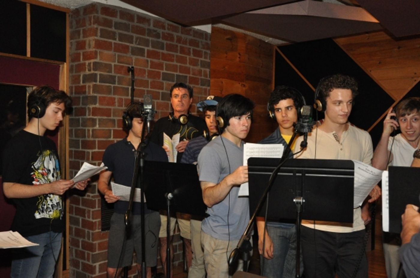 Exclusive Photo Coverage: In the Recording Studio with the Cast of NEWSIES for Carols For A Cure Image