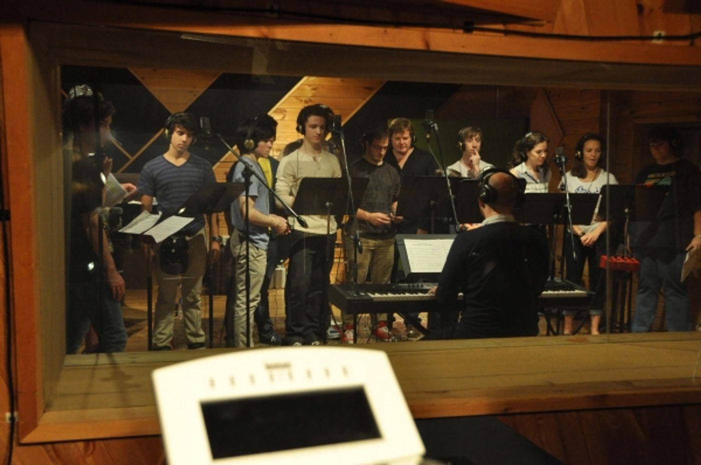 Exclusive Photo Coverage: In the Recording Studio with the Cast of NEWSIES for Carols For A Cure Image