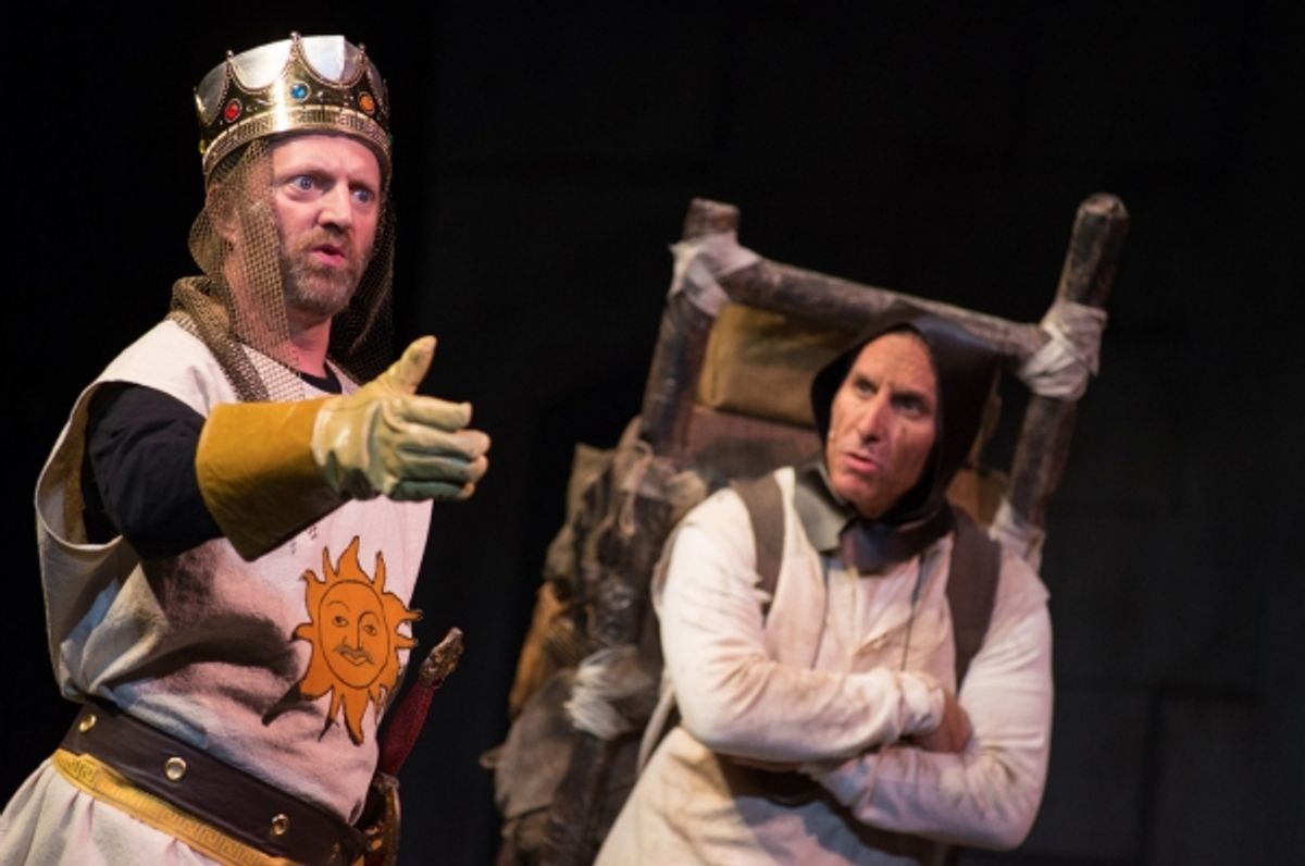 King Arthur (Scott Langdon) and Patsy (David Jack)Sir Galahad (Jay Poff) and Lady of the Lake (Ann Crumb) at 