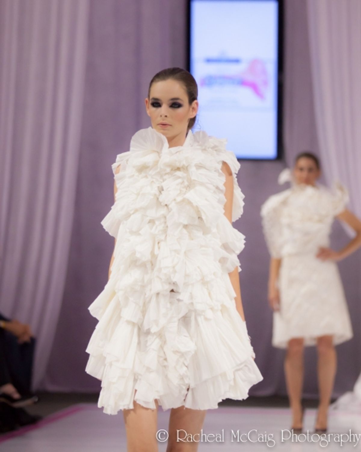 Marie Saint Pierre at Cashmere's 10th Anniversary Gala features Bathroom Tissue Dresses on the Red Carpet