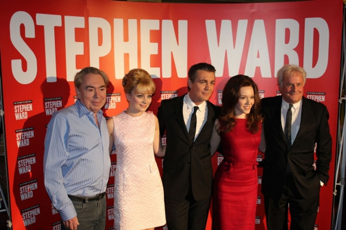 Andrew Lloyd Webber, Charlotte Blackledge (Mandy Rice-Davies), Alexander Hanson (Stephen Ward), Charlotte Spencer (Christine Keeler) and Richard Eyre at 