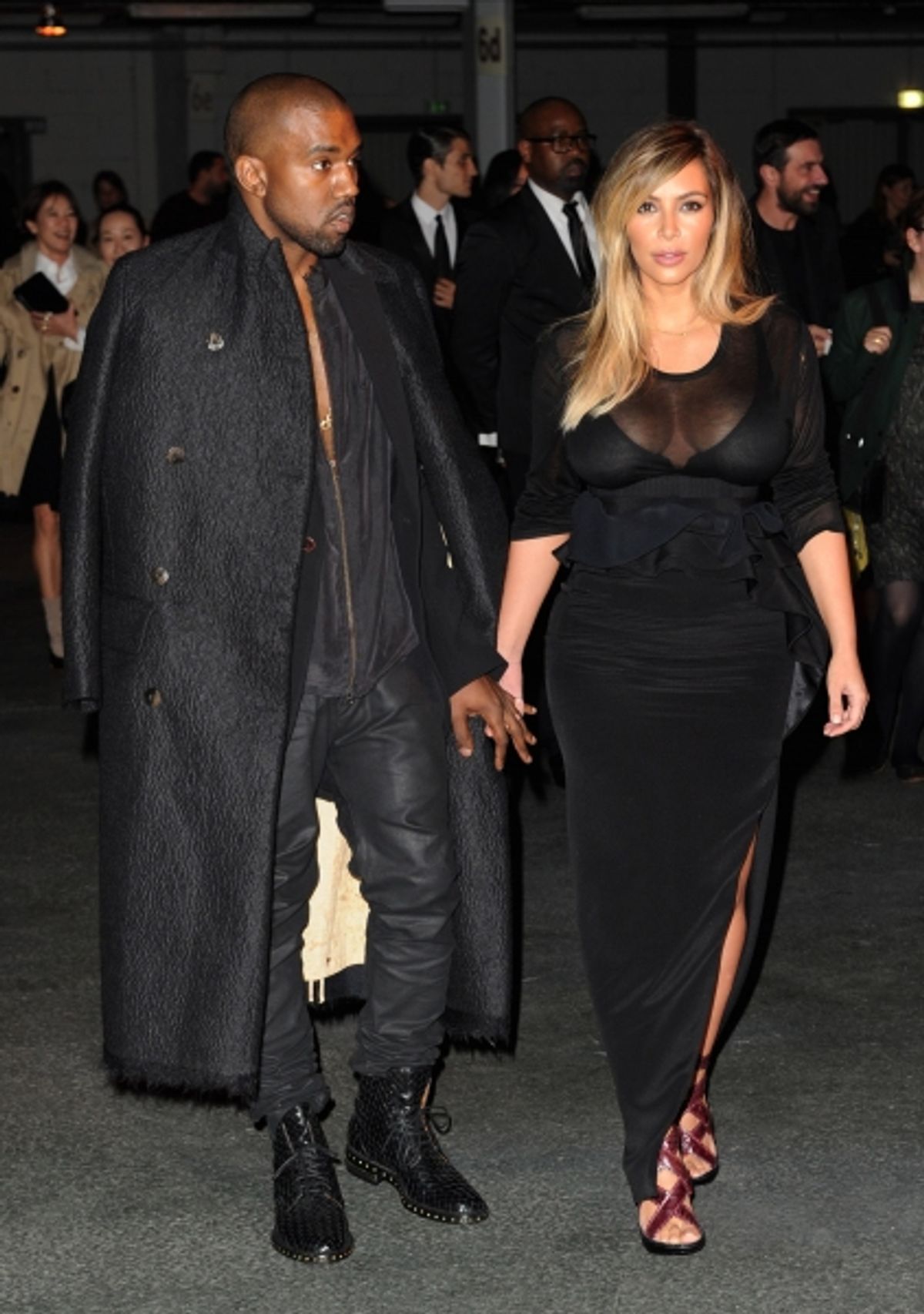 Kanye West and Kim Kardashian at 