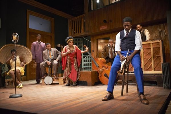 Ma Rainey (Tina Fabrique*) puts her trumpet player, Levee (Warner Miller*), in his pl Photo