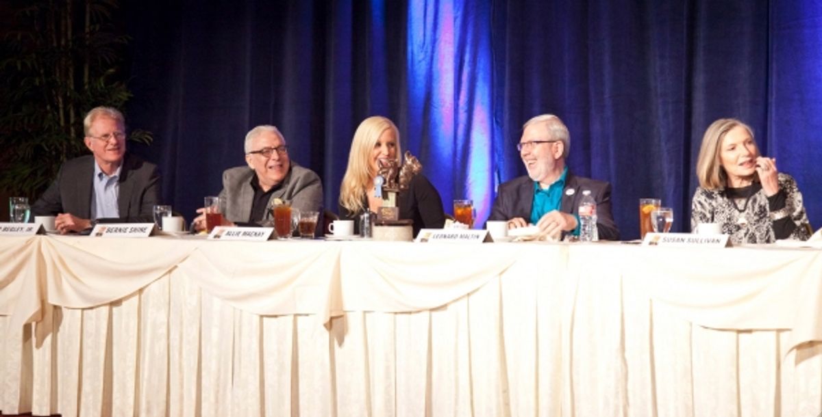 Celebrity Contestants Ed Begley, Jr., Bernie Shaw, Allie Mac Kay, Leonard Maltin and Susan Sullivan at 