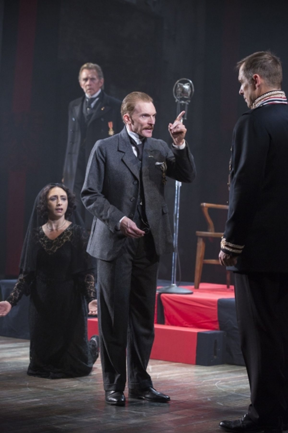 Natascia Diaz as Mariana, Jack Wetherall as Escalus, Scott Parkinson as Angelo and Kurt Rhoads as The Duke at 