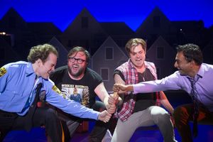 Adam Monley, Jay Klaitz, Mitchell Jarvis, and Manu Narayan @ BroadwayWorld Adam Monley, Jay Klaitz, Mitchell Jarvis, and Manu Narayan Photo
