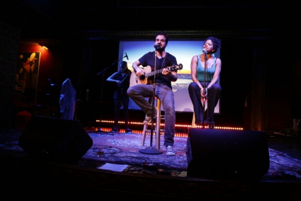 Ashkon Davaran and Rebecca Naomi Jones with Vinny Pavlish on violin at 