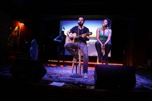 Ashkon Davaran and Rebecca Naomi Jones with Vinny Pavlish on violin Photo