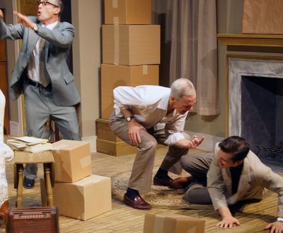 Karl (Mark Rubin) calling for help as Russ (Stephen Underwood) confronts Jim (Lucas O Photo