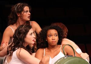 Marisa Desa  as Olympia (lower left), Briana Maia as Lydia (right) and Olivia Saccoma Photo