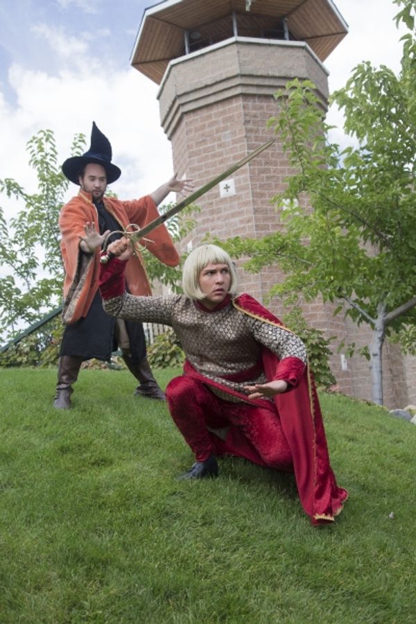 Justin Stockett is Merlin and Aaron James is Arthur  Photo