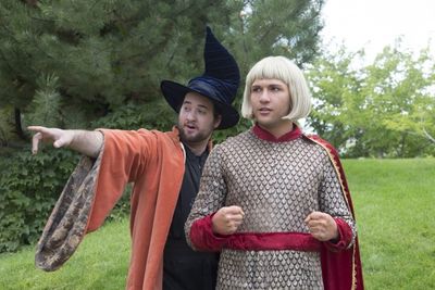 Justin Stockett is Merlin and Aaron James is Arthur  Photo