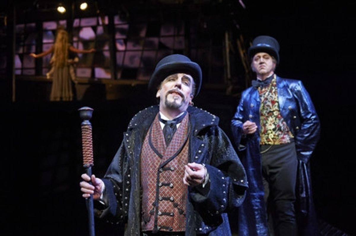 Actors M.A. Taylor (left, as The Beadle) and Darren Matthias (right, as Judge Turpin) at 