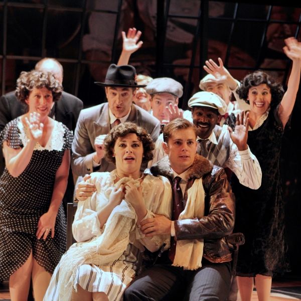 Kendall Anne Thompson and Peter Middlecamp (seated) as Anne Morrow and Charles Lindbe Photo