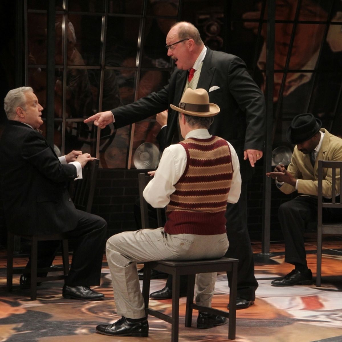 James Ramlet as William Randolph Hearst and his reporters (l to r) Gary Briggle, Paul R. Coate, and Ron Collier at 