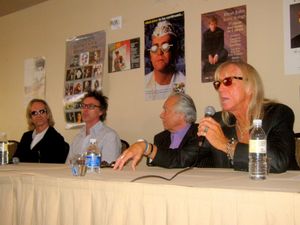The Elton John Band answers questions from fans at Elton Expo 2013. L-R: Kim Bullard, John Mahon, Nigel Olsson and Davey Johnstone. Not pictured: Matt Bissonette. @ BroadwayWorld The Elton John Band answers questions from fans at Elton Expo 2013. L-R: Kim Bullard, Photo