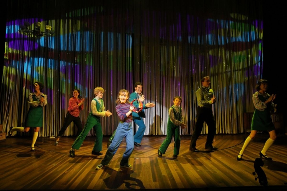 The cast of Fun Home, with music by Jeanine Tesori, book and Lyrics by Lisa Kron, based on the Alison Bechdel book, and directed by Sam Gold, running at The Public Theater at Astor Place. Photo credit: Joan Marcus. at 
