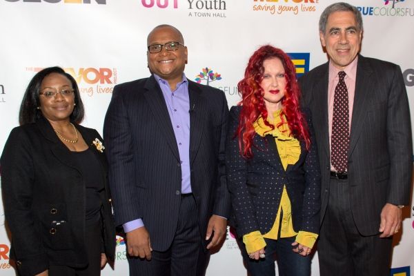 Natalie Herron, Marcus Mabry, Cyndi Lauper, Michael Golden Photo