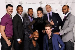 Sonya Tayeh (center) with cast members (from left) Steve Schepis, Brandon Gill, Wallace Smith, Nik Walker, Jay Armstrong Johnson, Adam Perry and James Brown III @ BroadwayWorld Sonya Tayeh (center) with cast members (from left) Steve Schepis, Brandon Gill, Walla Photo
